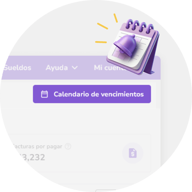Calendario de Colppy con los vencimientos impositivos del mes marcados por cliente