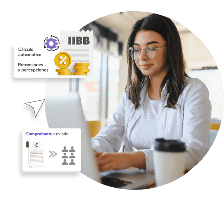 Detalle de retenciones y percepciones de IIBB calculadas por Colppy en un comprobante